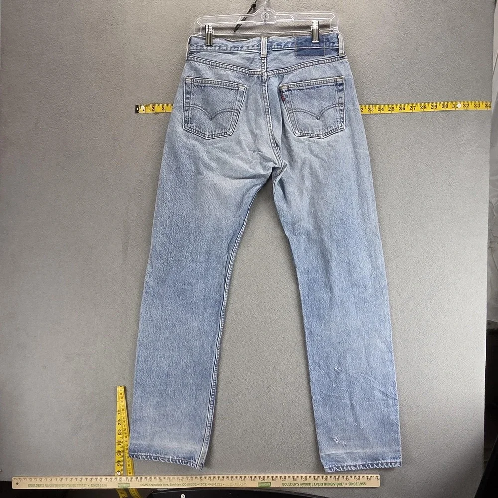 Vintage Levis 501 Jeans Mens 30x32 Blue Straight Light Wash Button Fly Made USA